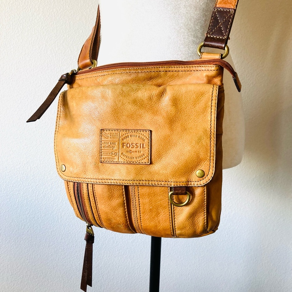 FOSSIL Vintage Leather Crossbody Purse Shoulder Bag Satchel Messenger Issue 54